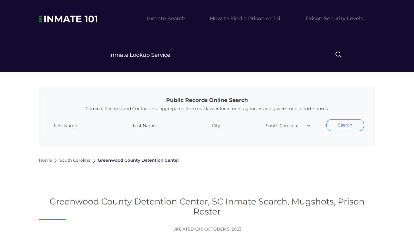 Greenwood County Detention Center, SC Inmate Search, Mugshots, Prison ...