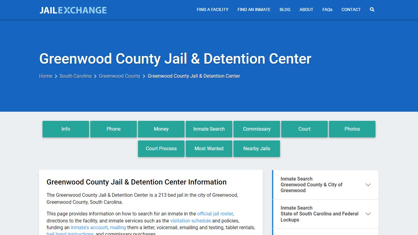 Greenwood County Jail & Detention Center - Jail Exchange